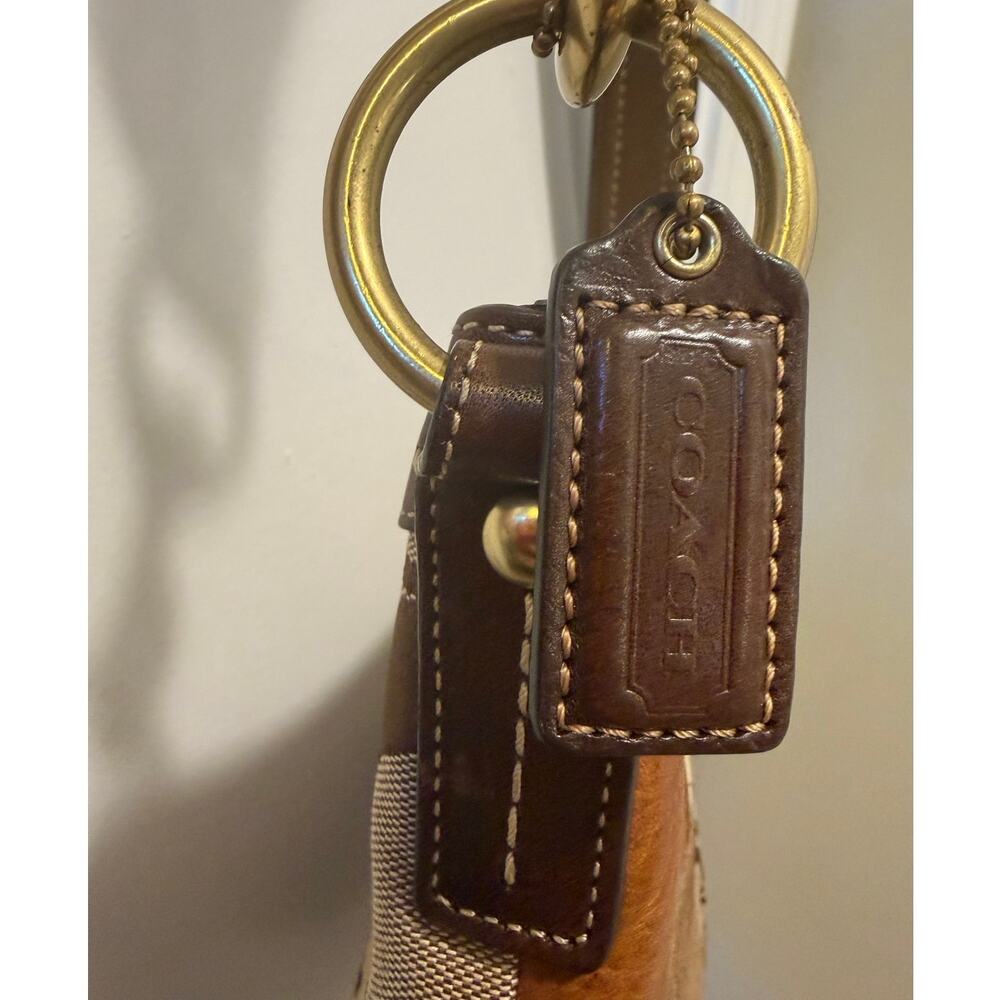 Coach Patchwork Shoulder Bag Brown Multi Leather Trim - Picture 3 of 15